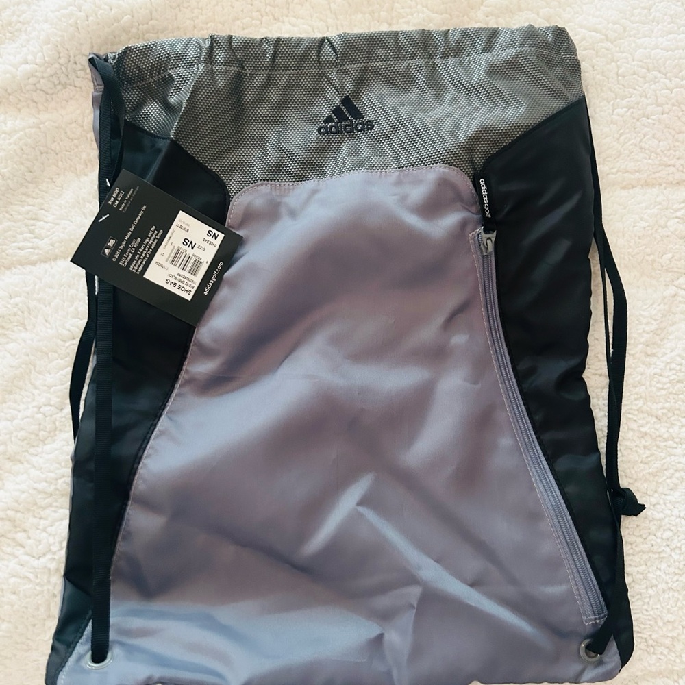 Adidas Travel Gear Black and Gray Drawstring Bag